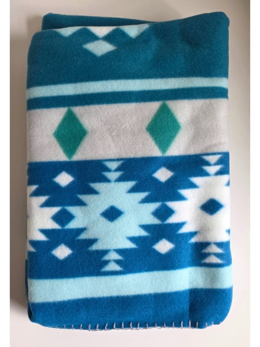 Southwest Pattern Polyester Throw Blanket Blue Teal St. Labre Indian School
